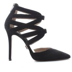 Michael Kors Arissa Black Suede Strap Stiletto Heeled Pumps Size 38